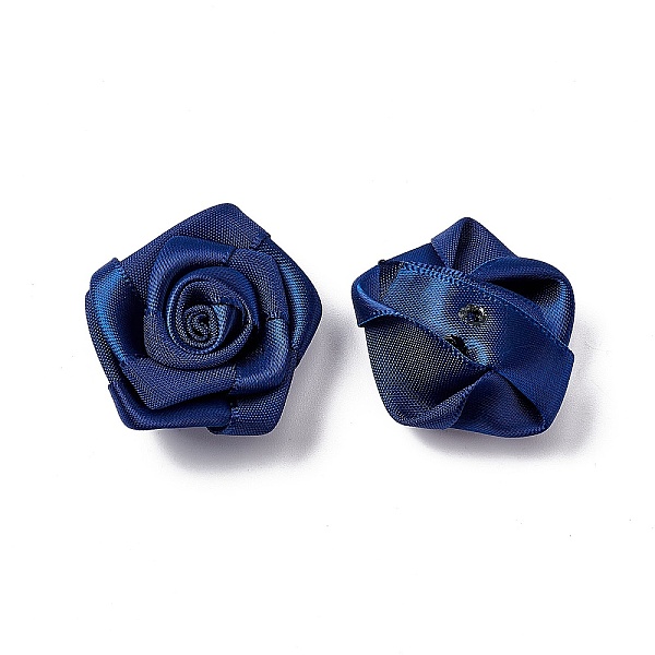 

PandaHall Handmade Woven Costume Accessories, Flower, Marine Blue, 36x41x15mm Cloth Flower Blue