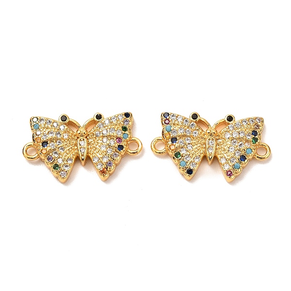 

PandaHall Brass Micro Pave Cubic Zirconia Links Connectors, Long-Lasting Plated, Butterfly, Real 18K Gold Plated, 11x19x2.5mm, Hole: 1.4mm...