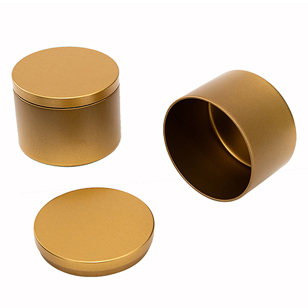

PandaHall Iron Candle Tins, with Lids, Empty Tin Storage Containers, Golden, 8x6cm Iron Column
