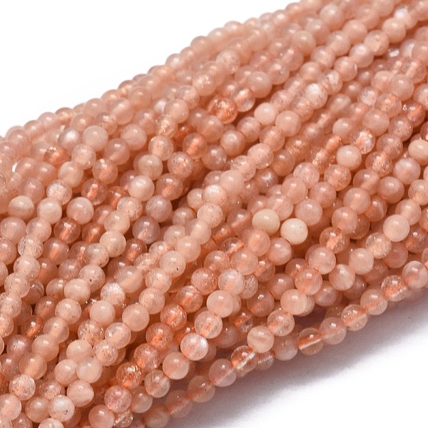 

PandaHall Natural Sunstone Beads Strands, Round, 2mm, Hole: 0.5mm, about 195pcs/strand, 15.35 inch(39cm) Sunstone Round