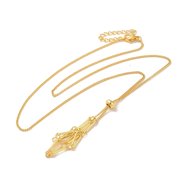 

PandaHall Rack Plating Brass Macrame Pouch Necklace Making for Gemstone Nuggets, with Lobster Claw Clasps and Silicone Beads, Long-Lasting...