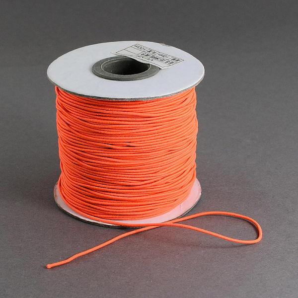 

PandaHall Round Elastic Cord, with Nylon Outside and Rubber Inside, Orange Red, 2mm, about 43.74 yards(40m)/roll Elastic Fibre Round Red