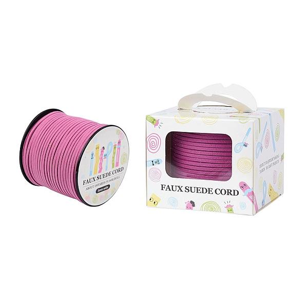 

PandaHall Faux Suede Cord, Faux Suede Lace, Paper Box Packing, Old Rose, 3.0x1.4mm, about 98.43yards/roll(90m/roll) Faux Suede Purple