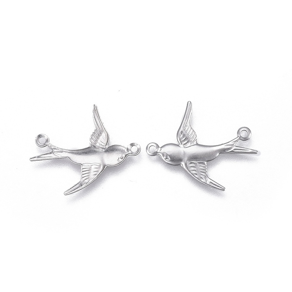 

PandaHall 304 Stainless Steel Links connectors, Swallow, Stainless Steel Color, 20x16.5x0.8mm, Hole: 1mm 304 Stainless Steel Bird