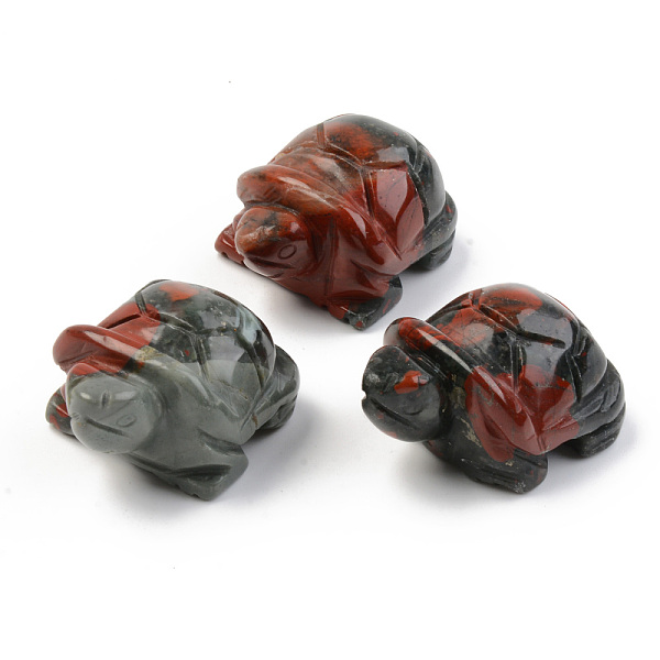

PandaHall Natural Bloodstone Display Decorations, Heliotrope Stone Display Decorations, No Hole/Undrilled, 3D Tortoise...