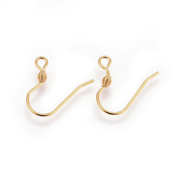 

PandaHall 304 Stainless Steel Earring Hooks, with Horizontal Loop, Golden, 15.5x16x0.7mm, Hole: 1.8mm, 21 Gauge, Pin: 0.7mm 304 Stainless...