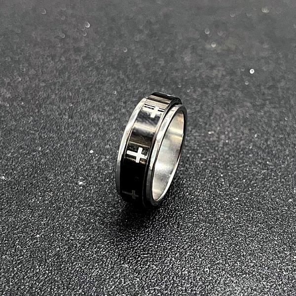 

PandaHall Stainless Steel Rotating Finger Ring, Fidget Spinner Ring for Calming Worry Meditation, Cross, US Size 10(19.8mm) Stainless Steel...