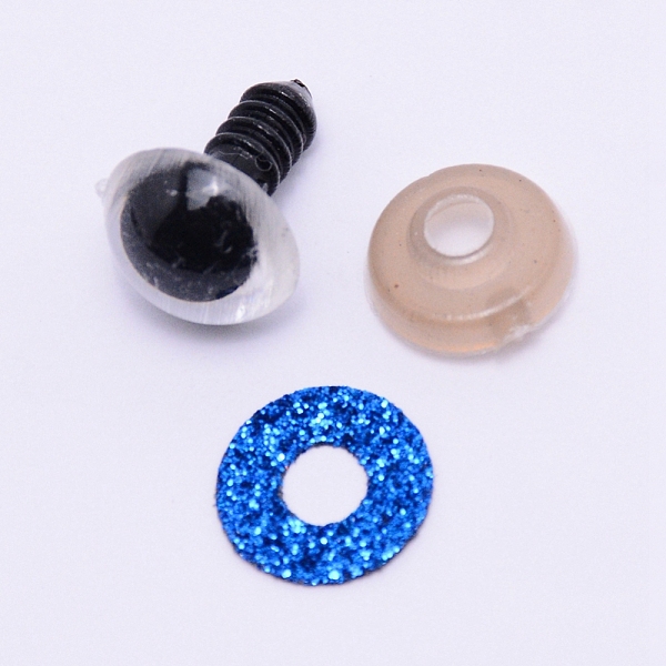 

PandaHall Plastic Doll Eyes Crafts Accessories, For DIY Doll Toys Making, Royal Blue, 12x17mm Plastic Round