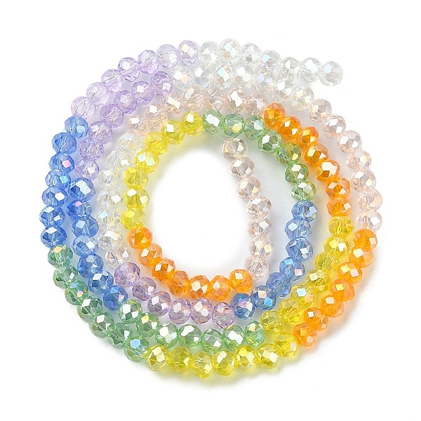 

PandaHall Transparent Electroplate Glass Beads Strands, AB Color Plated, Faceted, Abacus, Colorful, 4~5x3~3.5mm, Hole: 1mm, about...