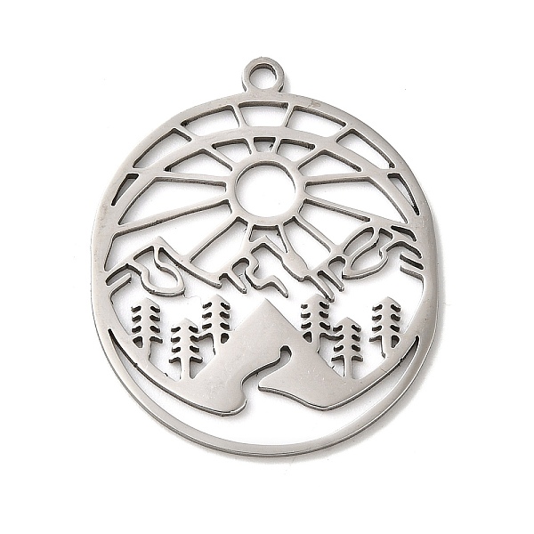 

PandaHall 201 Stainless Steel Pendants, Flat Round with Sun, Stainless Steel Color, 30x25x1mm, Hole: 1.8mm 201 Stainless Steel Flat Round