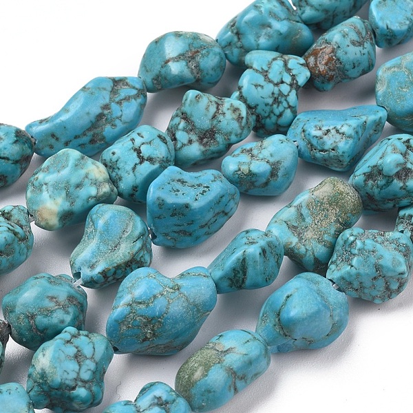 

PandaHall Natural Magnesite Beads Strands, Dyed & Heated, Nuggets, 10~13x7~11mm, Hole: 1.2mm, about 30pcs/strand, 14.96 inch(38cm) Magnesite...