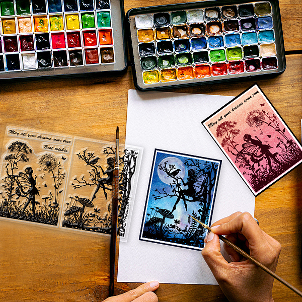 

PandaHall Custom PVC Plastic Clear Stamps, for DIY Scrapbooking, Photo Album Decorative, Cards Making, Angel & Fairy, 160x110x3mm Plastic...