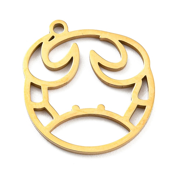 

PandaHall 304 Stainless Steel Pendants, Real 18K Gold Plated, Laser Cut, Flat Round with 12 Constellations Sign Charm, Cancer, 22x20.5x1mm...