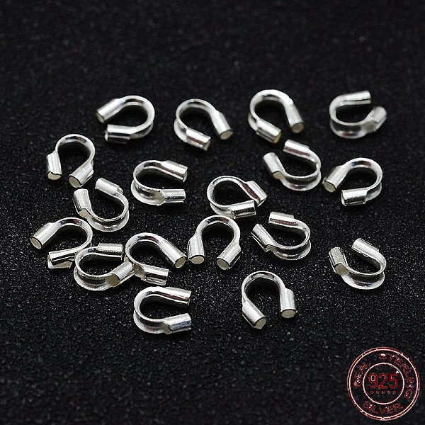 

PandaHall 925 Sterling Silver Wire Guardian, Silver, 5x5x2mm, Hole: 0.6mm Sterling Silver