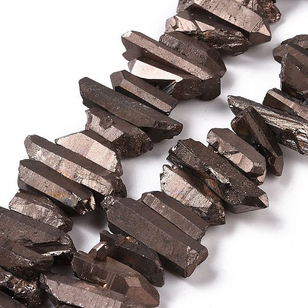 

PandaHall Natural Quartz Crystal Points Beads Strands, Dyed, Nuggets, Coconut Brown, 15~30x4~8x4~7mm, Hole: 1mm, 8 inch Quartz Crystal...