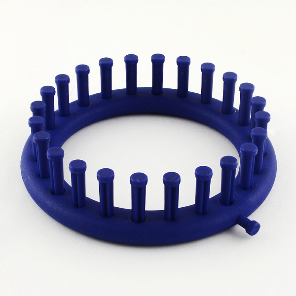 

PandaHall Plastic Spool Knitting Loom for Yarn Cord Knitter, Dark Blue, 14x3.5cm Plastic Blue