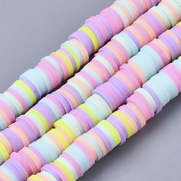 

PandaHall Handmade Polymer Clay Beads Strands, for DIY Jewelry Crafts Supplies, Heishi Beads, Disc/Flat Round, Mixed Color, 6x0.5~1mm, Hole..., Multicolor