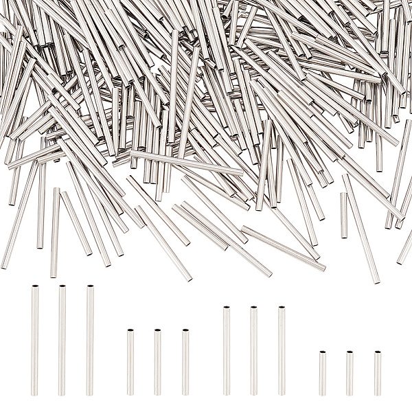 

PandaHall UNICRAFTALE 400Pcs 4 Sizes 304 Stainless Steel Straight Tube Beads Golden 304 Stainless Steel Beads Metal Smooth Loose Beads Tube...