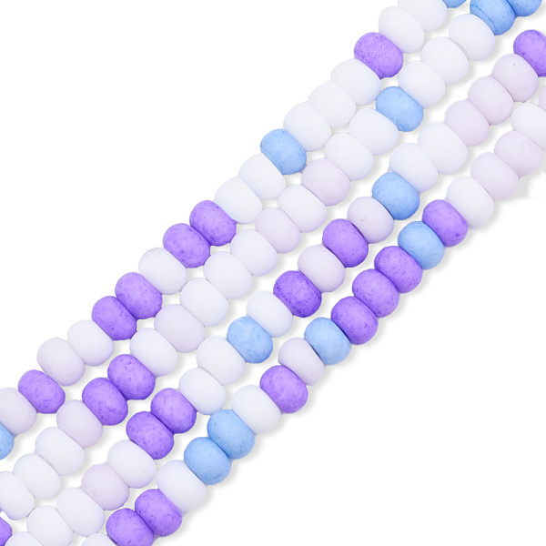 

PandaHall Opaque Spray Painted Glass Bead Strands, Frosted, Flat Round, Mixed Color, 4~4.5x3mm, Hole: 1mm, about 133~135pcs/strand, 15.43..., Multicolor