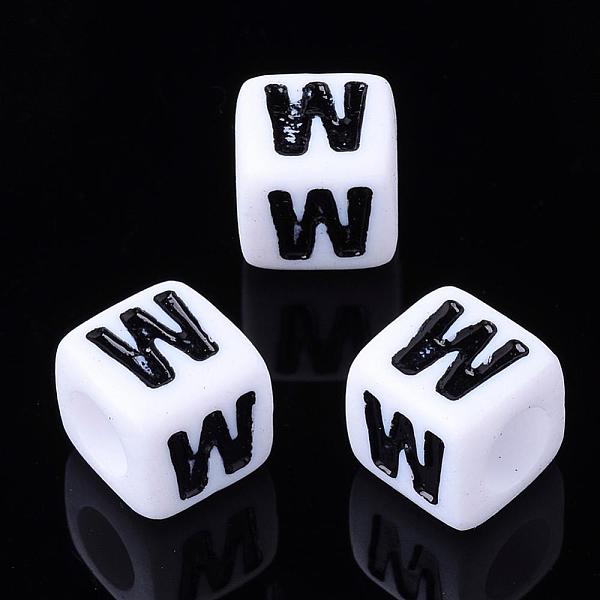 

PandaHall Letter Acrylic Beads, Cube, White, Letter W, Size: about 7mm wide, 7mm long, 7mm high, hole: 3.5mm, about 2000pcs/500g Acrylic...
