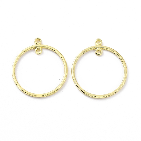 

PandaHall Alloy Chandelier Component 2-Loop Link Pendants, Ring, Golden, 23x20x1.5mm, Hole: 1.2mm Alloy Ring