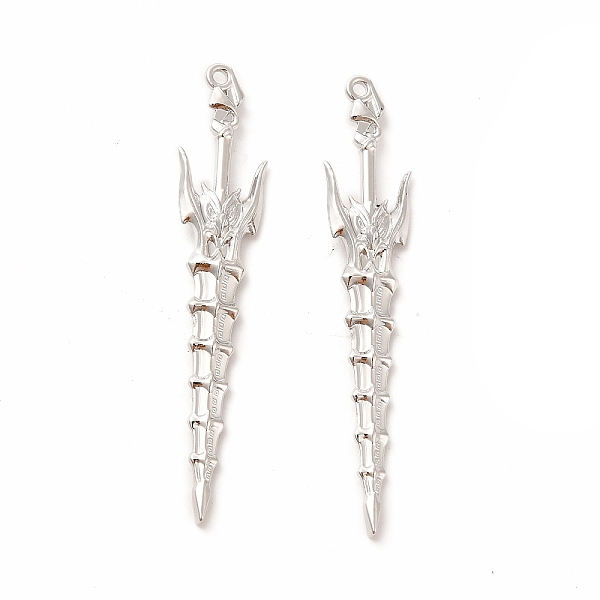 

PandaHall Rack Plating Alloy Big Pendants, Cadmium Free & Nickel Free & Lead Free, Sword Charm, Platinum, 59x11x4mm, Hole: 1.5mm Alloy...