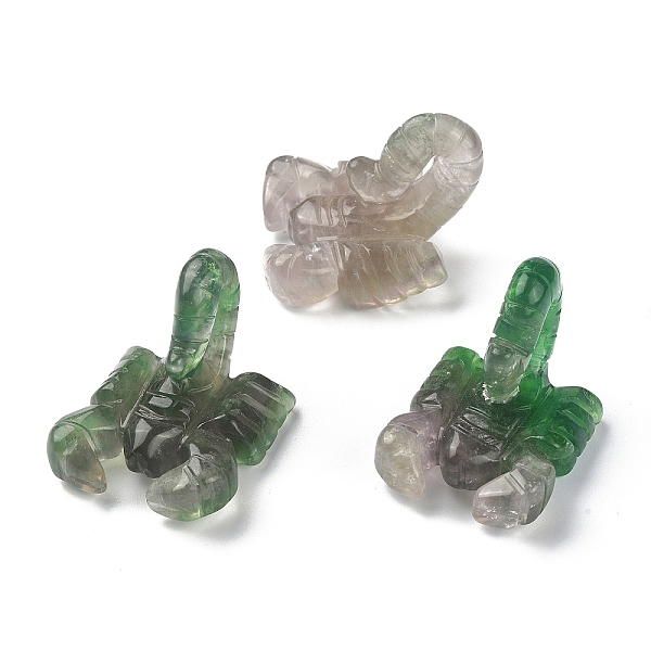 

PandaHall Natural Fluorite Carved Healing Scorpion Figurines, Reiki Stones Statues for Energy Balancing Meditation Therapy...