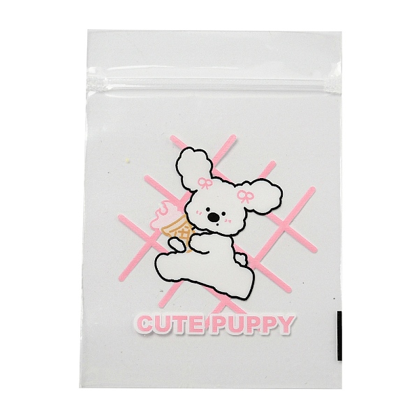

PandaHall Rectangle Plastic Zip Lock Gift Bags, Resealable Bags with Cute Puppy Pattern, Pink, 10.9x7.9x0.02cm, Unilateral Thickness: 2.5...