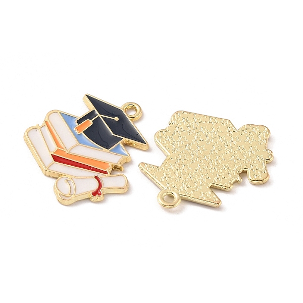 

PandaHall Study Supplies Theme Alloy Enamel Pendants, Light Gold, Bachelor Cap, Book Pattern, 25x21.5x1mm, Hole: 1.6mm Alloy+Enamel Book..., White