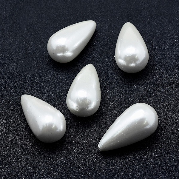 

PandaHall Electroplate Shell Pearl Half Drilled Bead, teardrop, White, 31x16mm, Hole: 1mm Shell Pearl Teardrop White