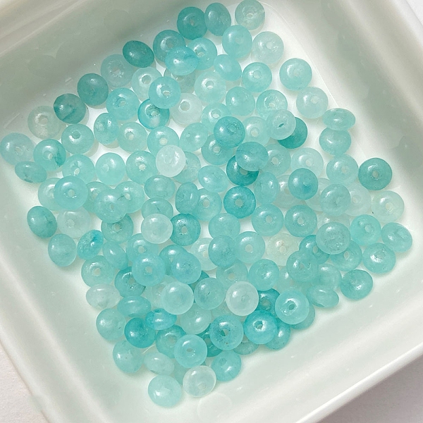 Perles d'amazonite synthétiques en forme de fleur