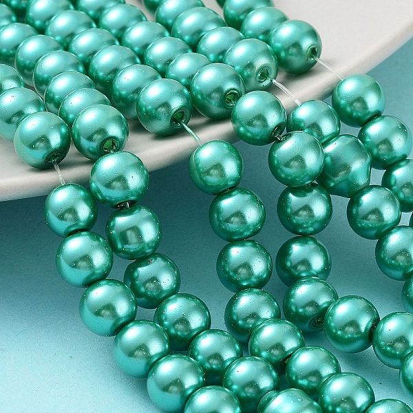 Cottura dipinto di perle di vetro perlato fili di perline rotondo
