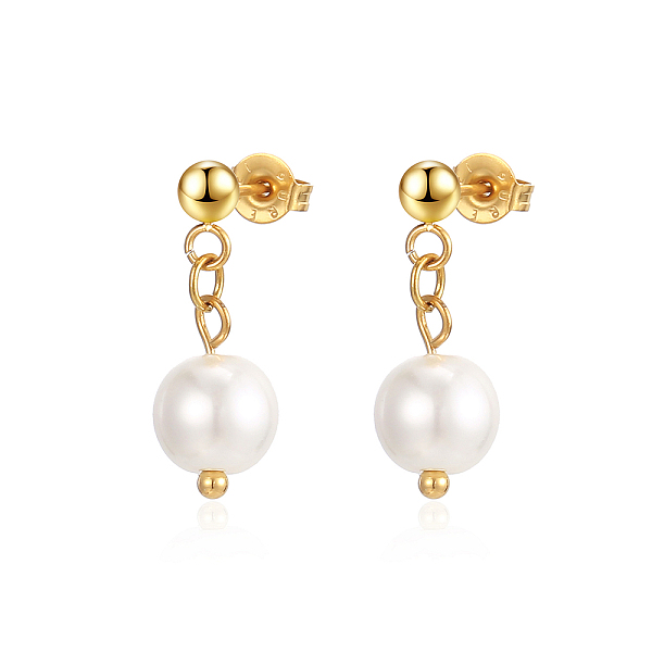 

PandaHall Stainless Steel Dangle Earrings, with Natural Pearl Stainless Steel