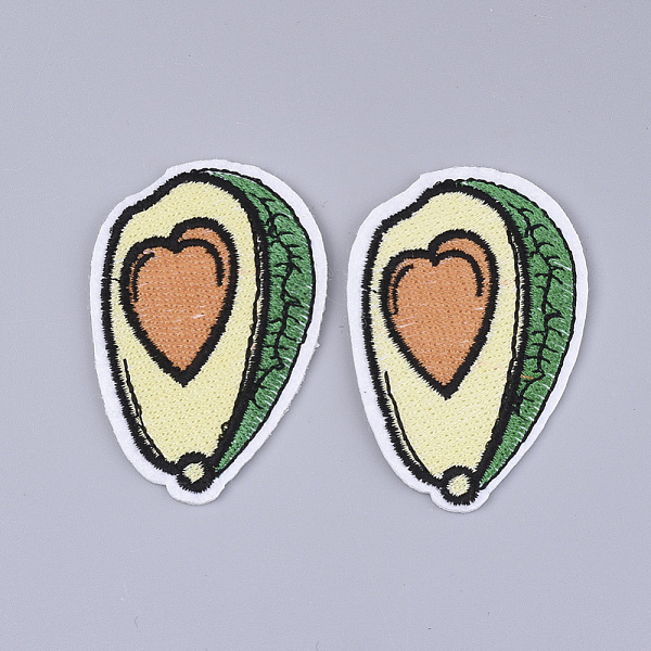 

PandaHall Computerized Embroidery Cloth Iron on/Sew on Patches, Appliques, Costume Accessories, Fruit/Avocado, Colorful, 41x63x1.5mm Cloth...