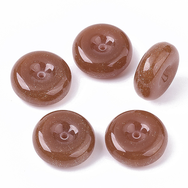 

PandaHall Resin Beads, with Glitter Powder, Rondelle, Sienna, 25x10mm, Hole: 2mm Resin Rondelle Brown