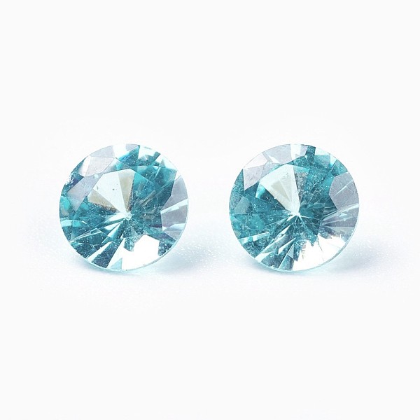 

PandaHall Cubic Zirconia Pointed Back Cabochons, Diamond, Faceted, Cyan, 5x3mm Cubic Zirconia Diamond Cyan