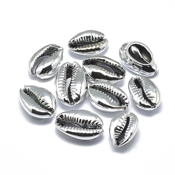 PandaHall Natural Sea Shell Beads, No Hole/Undrilled, Silver, 19~25x13~18x7.5mm Other Sea Shell Shell Shape Silver