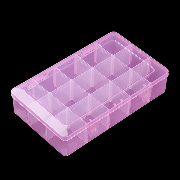 

PandaHall Plastic Bead Storage Containers, Adjustable Dividers Box, Removable 15 Compartments, Rectangle, Pearl Pink, 27.5x16.5x5.7cm...
