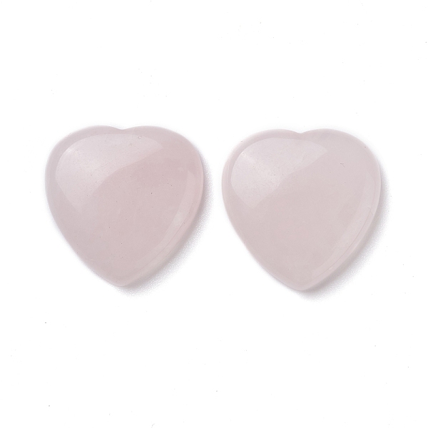 

PandaHall Natural Rose Quartz Cabochons, Heart, 29~30x29~30x6~8mm Rose Quartz Heart Pink