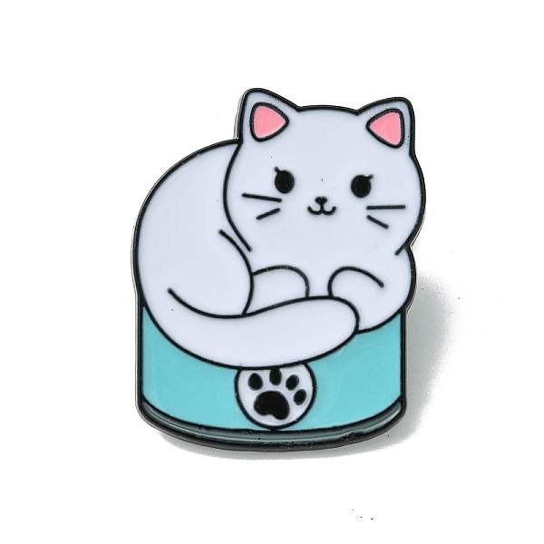

PandaHall Black Alloy Brooches, Enamel Pins, for Backpack Clothes, Cat Shape, 29.5x24.5x1.5mm Alloy+Enamel Cat Shape White