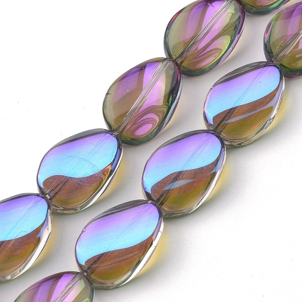 

PandaHall Transparent Electroplate Glass Beads Strands, Half Rainbow Plated, Teardrop, Medium Orchid, 18.5x12.5x6mm, Hole: 1mm, about...