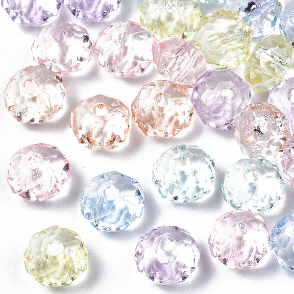 

PandaHall Transparent Acrylic Beads, Faceted, Abacus, Mixed Color, 8x5mm, Hole: 1.6mm Acrylic Rondelle Multicolor