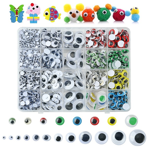 20 Stile Wackelaugen Cabochons DIY Scrapbooking Basteln Spielzeug Zubehör