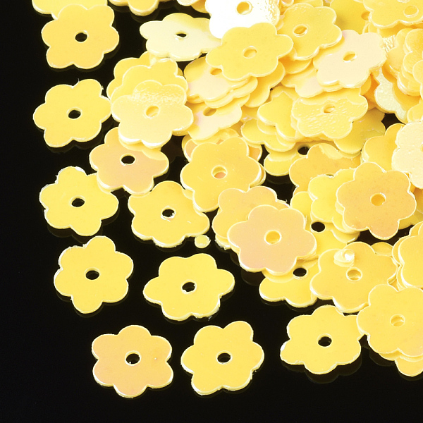 

PandaHall Ornament Accessories, PVC Plastic Paillette/Sequins Beads, Flower, Gold, 6x7~7.5x0.4mm, Hole: 1mm, about 35000pcs/500g PVC Flower...