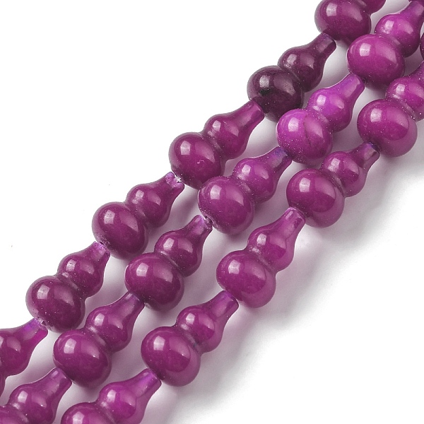 PandaHall Natural Agate Beads Strands, Dyed, Gourd, Medium Violet Red, 17.5~18.5x9.5~10mm, Hole: 1.2mm, about 23~24pcs/strand, 16.14~16.34...