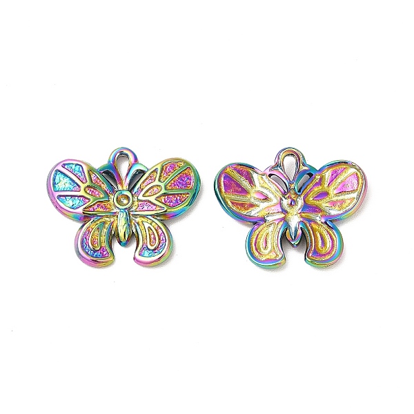 

PandaHall Ion Plating(IP) 304 Stainless Steel Pendant Rhinestone Settings, Butterfly, Rainbow Color, Fit for 1.2mm Rhinestone, 17x21x3mm...