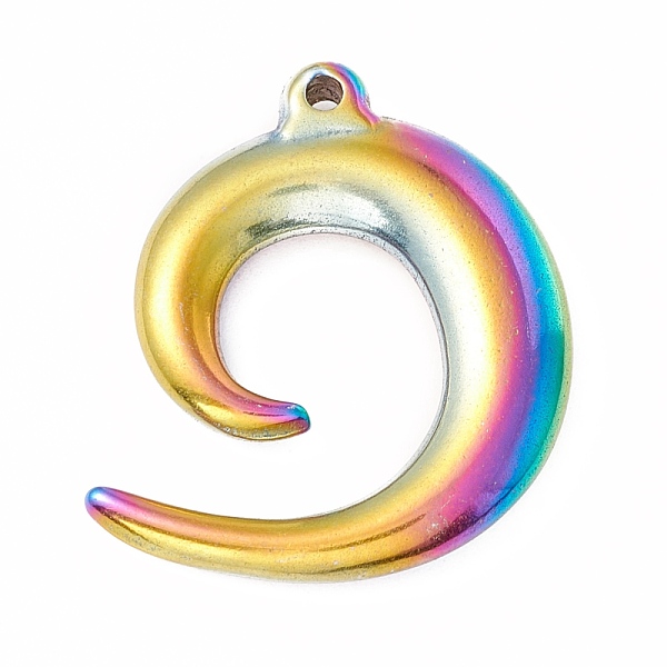 

PandaHall Ion Plating(IP) 304 Stainless Steel Pendants, Moon, Rainbow Color, 29.5x25x5mm, Hole: 1.8mm 304 Stainless Steel Moon
