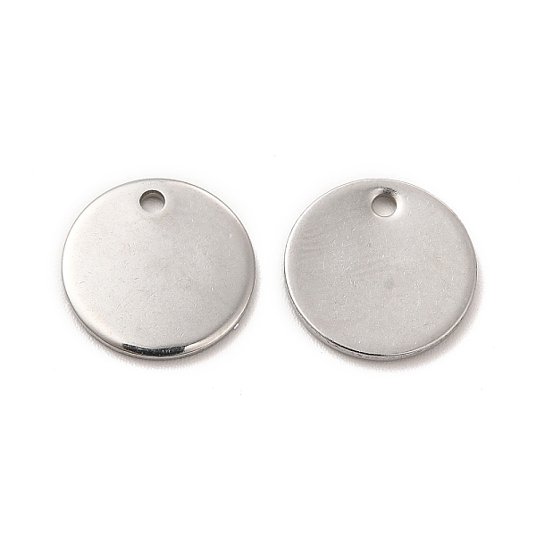 

PandaHall 304 Stainless Steel Charms, Flat Round Charm, Stainless Steel Color, 12x1mm, Hole: 1.4mm 304 Stainless Steel Flat Round