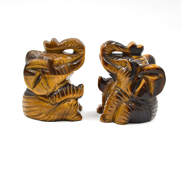 

PandaHall Natural Tiger Eye Carved Healing Elephant Figurines, Reiki Stones Statues for Energy Balancing Meditation Therapy, 35x40x50mm...