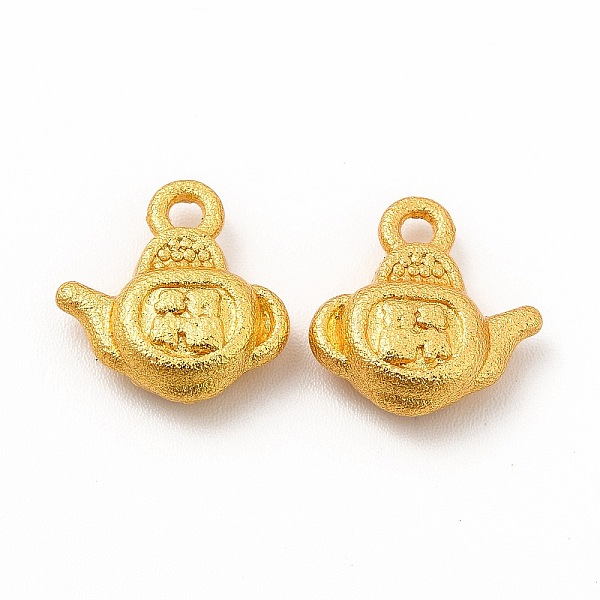 

PandaHall Rack Plating Alloy Pendants, Teapot Charm, Matte Gold Color, 13.5x13x4.7mm, Hole: 1.8mm Alloy Others